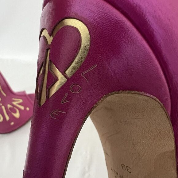 Jerome C Rousseau Womens Size 39 US 9 Pink Open Toe Love & Passion Bootie Rare - Picture 10 of 12